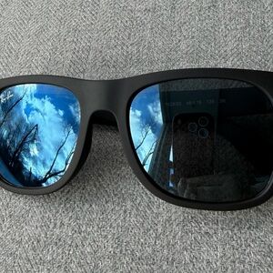 Ray-Ban Kids’ Matte Black Sunglasses with Reflective Lenses